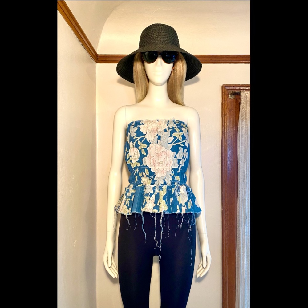 Country Rustic Tattered Tube Top - Picture 3 of 9